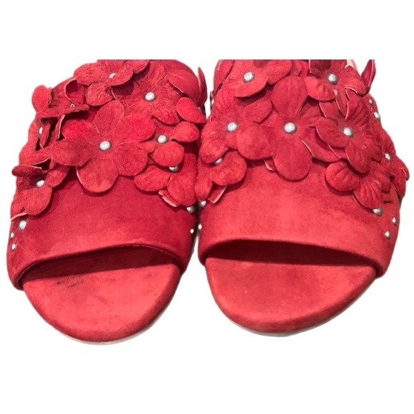 Charles David Red Suede Sicilian Women’s Slides Flats Size 7M - Picture 3 of 13